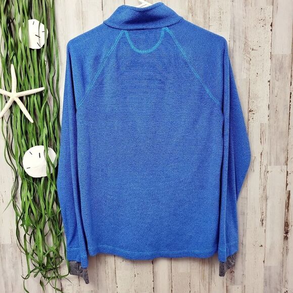 Tek Gear Athletic Zip Pullover Top Blue Size Small - Picture 2 of 6